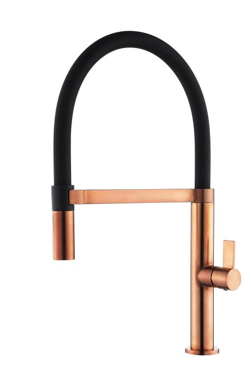 Ausmann Mosel Set combinado Fregadero PVD Cobre 50x40 cm con grifo de cocina, dispensador de jabón y alfombrilla enrollable 1208972563