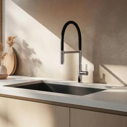 Grifo de cocina Ausmann Lavea Cromo con salida giratoria y flexible 1208972568