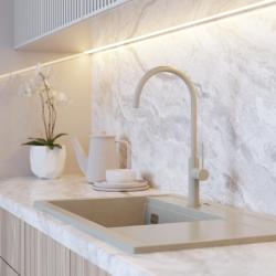 Graniteland Vira Slim Beige Kitchen Faucet with Swivel Spout 1208972622