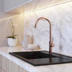 Graniteland Vira Slim Brushed Copper Kitchen Faucet with Swivel Spout 1208972624