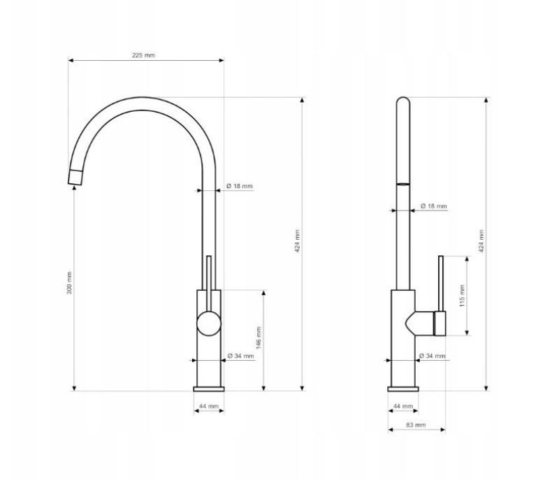 Graniteland Vira Slim Gun Metal Kitchen Faucet with Swivel Spout 1208972627