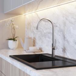 Graniteland Vira Slim Stainless steel kitchen faucet with swivel spout 1208972628