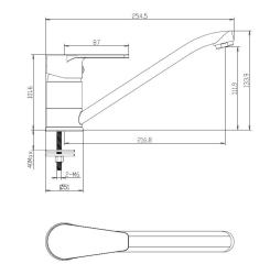 Aquanello Casa Grifo monomando bajo para cocina, negro BL-1203-CS