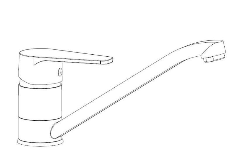 Aquanello Casa Grifo monomando bajo para cocina, negro BL-1203-CS