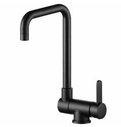 Aquanello Forma Grifo de cocina abatible de acero inoxidable macizo, negro  BL-1011-FM