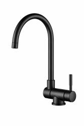 Aquanello Forma Grifo de cocina abatible de acero inoxidable macizo, negro, modelo BL-1012-FM