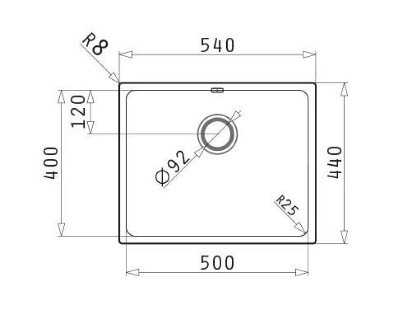PM Lydia Fregadero de acero inoxidable de 50 x 40 cm para montaje bajo encimera, empotrado y sobre encimera 1208972641