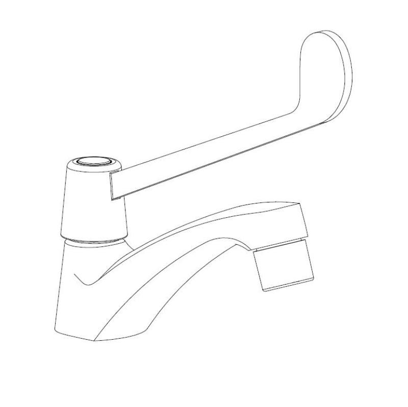 Aquanello Medic Grifo de agua fría con maneta larga, cromado CR-1101-MD