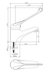 Aquanello Medic Mezclador de lavabo con maneta extralarga, cromado CR-1103-MD