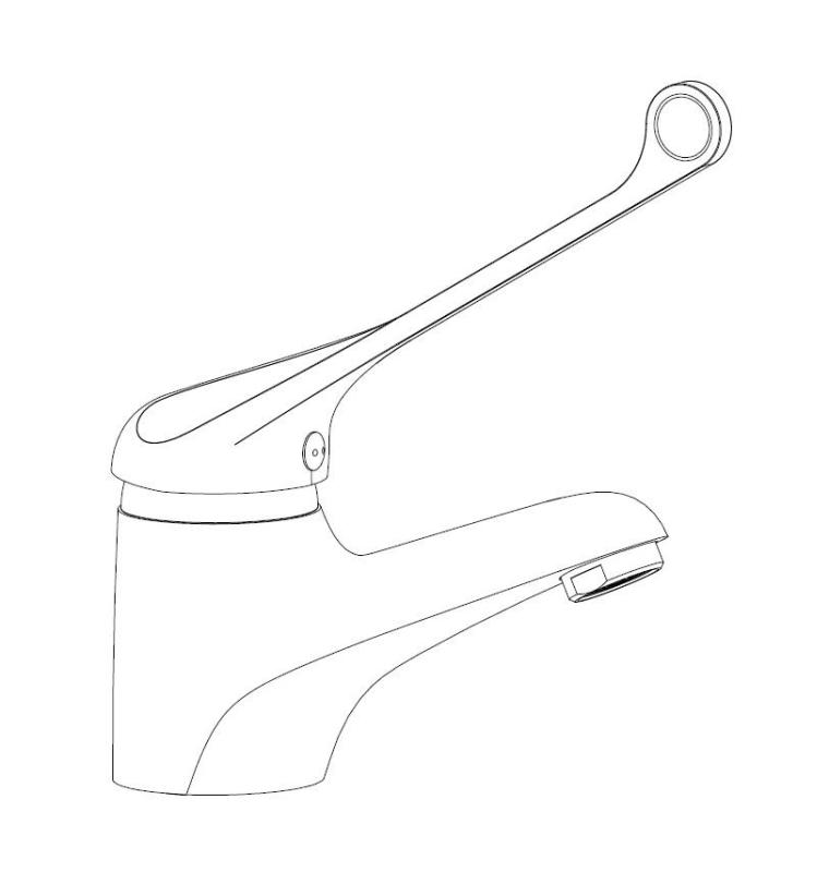 Aquanello Medic Mezclador de lavabo con maneta extralarga, cromado CR-1103-MD