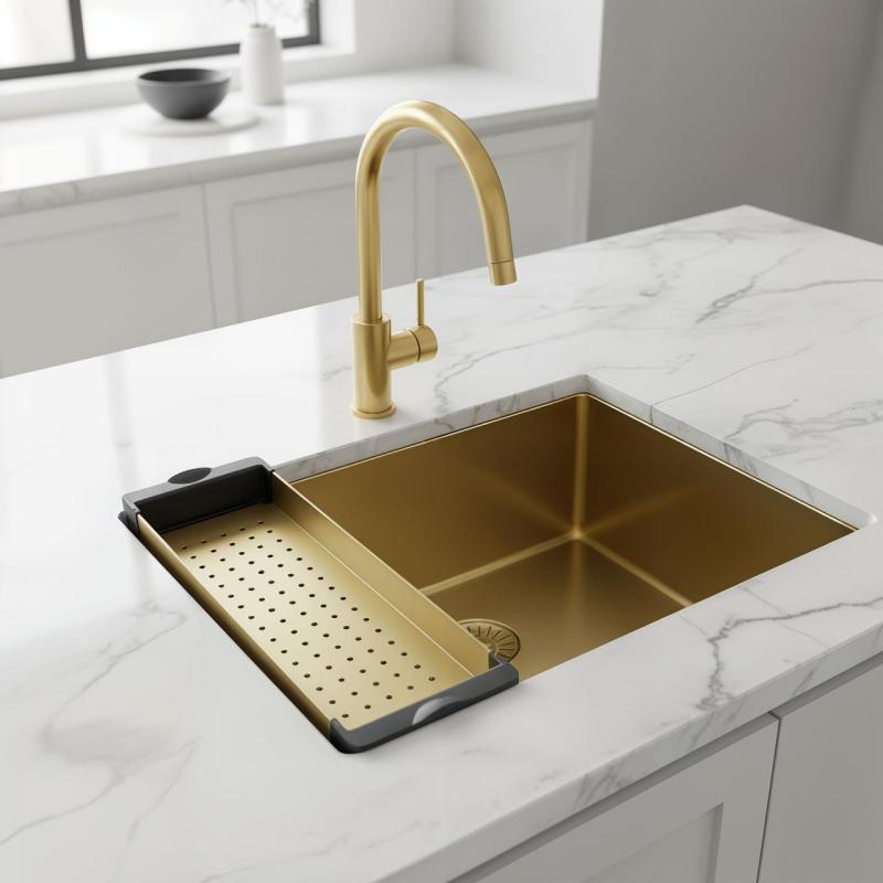 Pure.Sink Bandeja de inserción Prestige para fregadero, color dorado  PPGCL40-60
