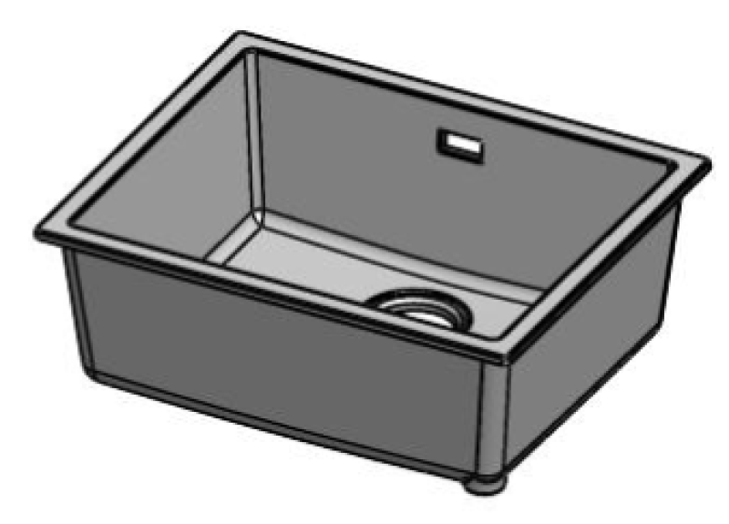 Pure.Sink Eternal Fregadero Quartz Beige de 50 x 40 cm, para empotrar a ras y bajo encimera, con tapón de acero inoxidable