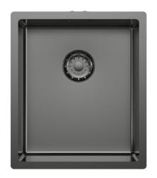 Pure.Sink Comfort Fregadero PVD Gun Metal de 34 x 40 cm para montaje bajo encimera, empotrado y sobre encimera PCM3440-61