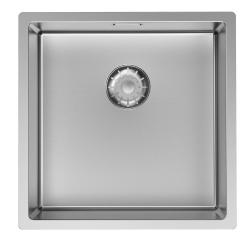 Pure.Sink Comfort Fregadero de acero inoxidable de 40 x 40 cm con radio de 10 mm, para montaje bajo encimera, a ras de encimera y sobre encimera PCM4040-02