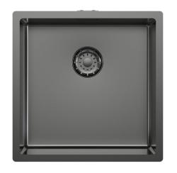 Pure.Sink Comfort Fregadero de PVD color gris plomizo, 40 x 40 cm, radio de 10 mm, para montaje bajo encimera, a ras de encimera y sobre encimera PCM4040-61