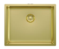 Pure.Sink Comfort Fregadero dorado con recubrimiento PVD, 50 x 40 cm, radio de 10 mm, para montaje bajo encimera, a ras de encimera y sobre encimera PCM5040-60