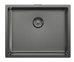 Pure.Sink Comfort Fregadero de PVD en color gris plomizo, 50 x 40 cm, radio de 10 mm, para montaje bajo encimera, a ras de encimera y sobre encimera PCM5040-61