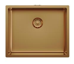 Pure.Sink Comfort Fregadero de cobre con recubrimiento PVD, 50 x 40 cm, radio de 10 mm, para montaje bajo encimera, a ras de encimera y sobre encimera PCM5040-62