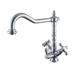 PB Grifo de cocina nostálgico de 3 salidas con agua filtrada y mandos en forma de estrella, cromado 1208972848