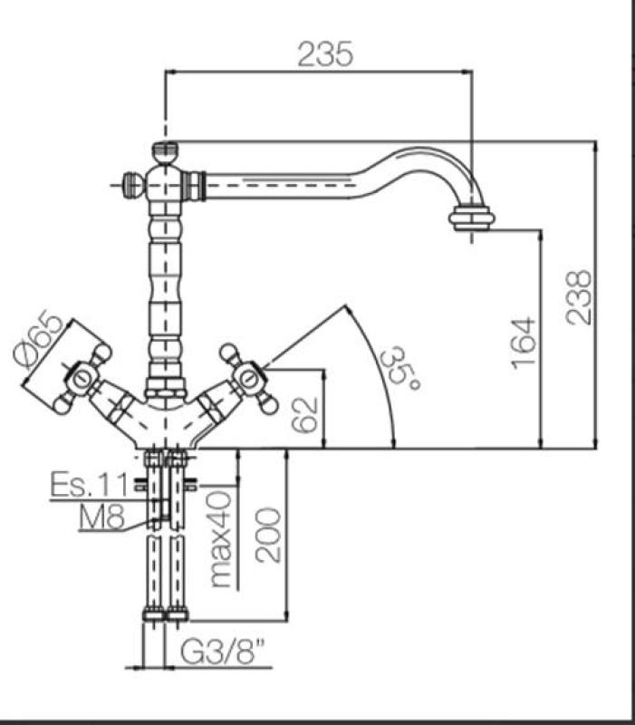 Grifo de cocina  PB Nostalgic V1910 Cromado