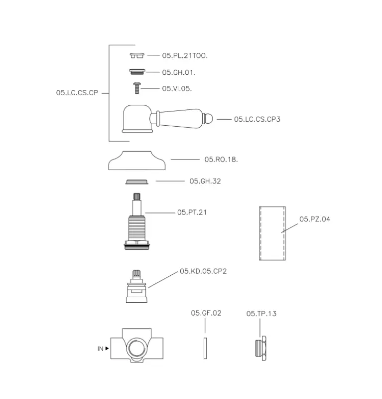 Válvula de desvío Huber Croisette Cromado 1/2 653.CS01H.CR
