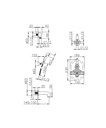 Mezclador Huber Croisette para bañera empotrado cromado 915.CS01H.CR