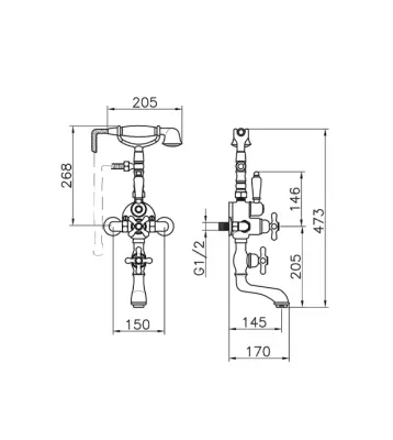 Huber Croisette Bath Mixer with Thermostat Chrome 198.CS01H.CR