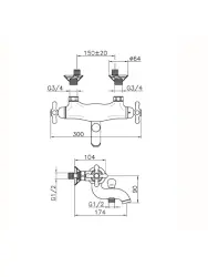 Mezclador termostático Huber Croisette cromado CST2701021