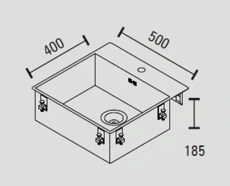 Fregadero ABK Baronga de acero inoxidable 54x53cm con grifo enrasado BAR50FKVI
