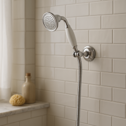 Teleducha Huber Victorian con soporte suspendido en color cromado 63.03H.CR