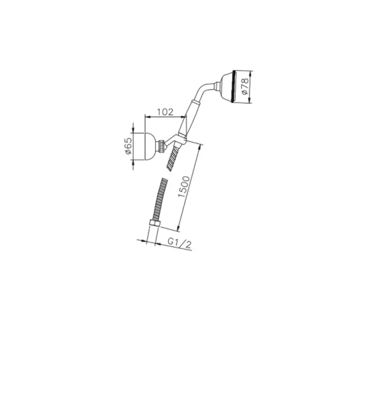 Teleducha Huber Victorian con soporte suspendido en color cromado 63.03H.CR