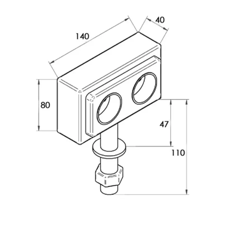 Toma de corriente para isla de cocina con 2 enchufes, con toma de tierra tipo F