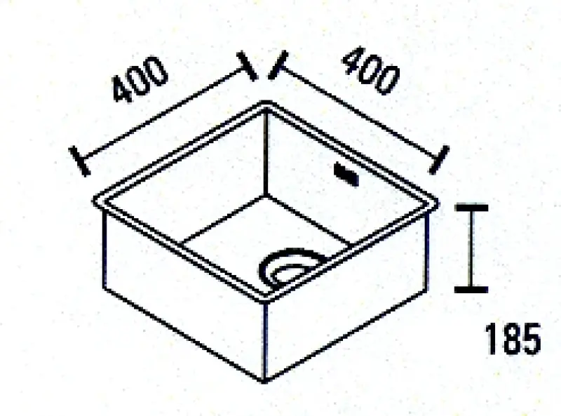 Fregadero ABK Baronga cuadrado de acero inoxidable 40x40 cm bajo encimera BAR40F